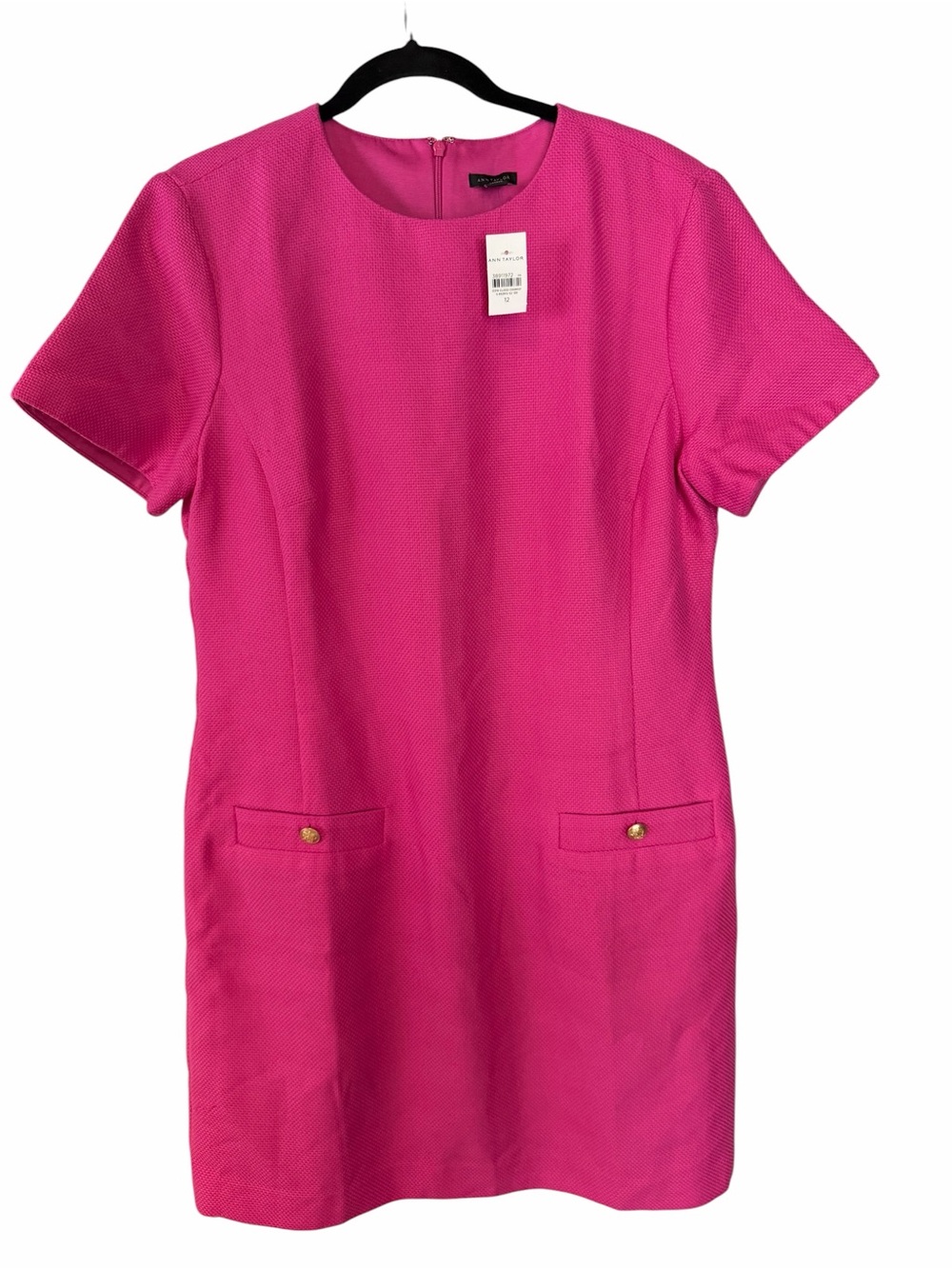 NWT Ann Taylor Hot Pink Textured Dress